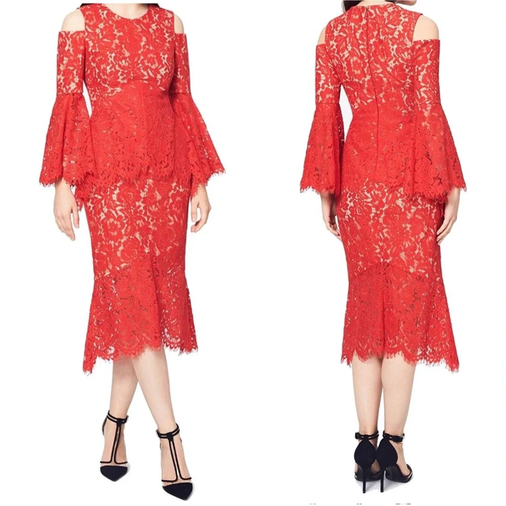 NWT Fame And Partners Lace Shoulder Dress - Picture 1 of 7